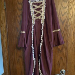 Purple Renaissance Princess Dress with Gold Accents